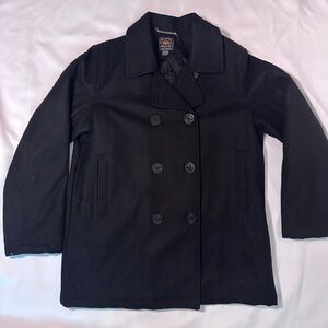 Route 66 Black Wool Blend Peacoat Jacket XL